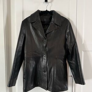 Oscar Léopold Women's Black Leather Jacket size L